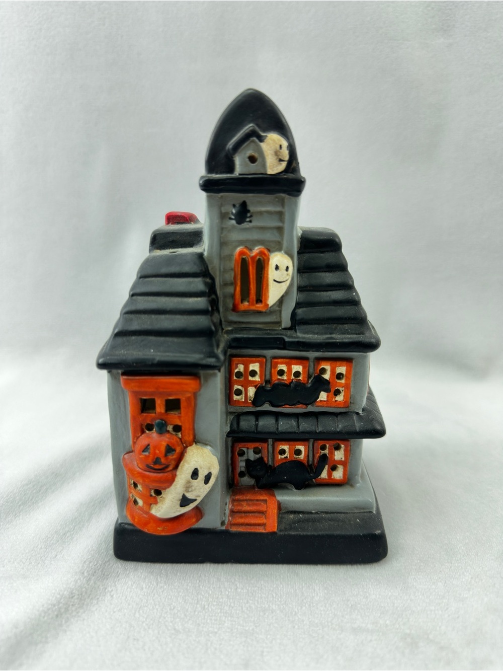 Vintage Haunted House Pacific Rim Ceramic Light Up Small 1970s Halloween Ghosts